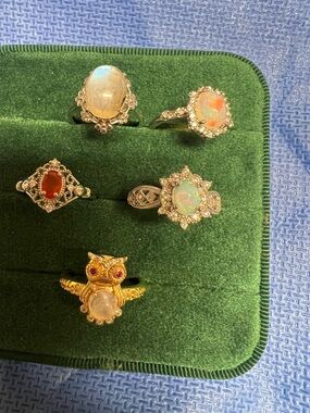 Opal and Gemstone Statement Rings - Multi-Color Options bundle 5 pieces